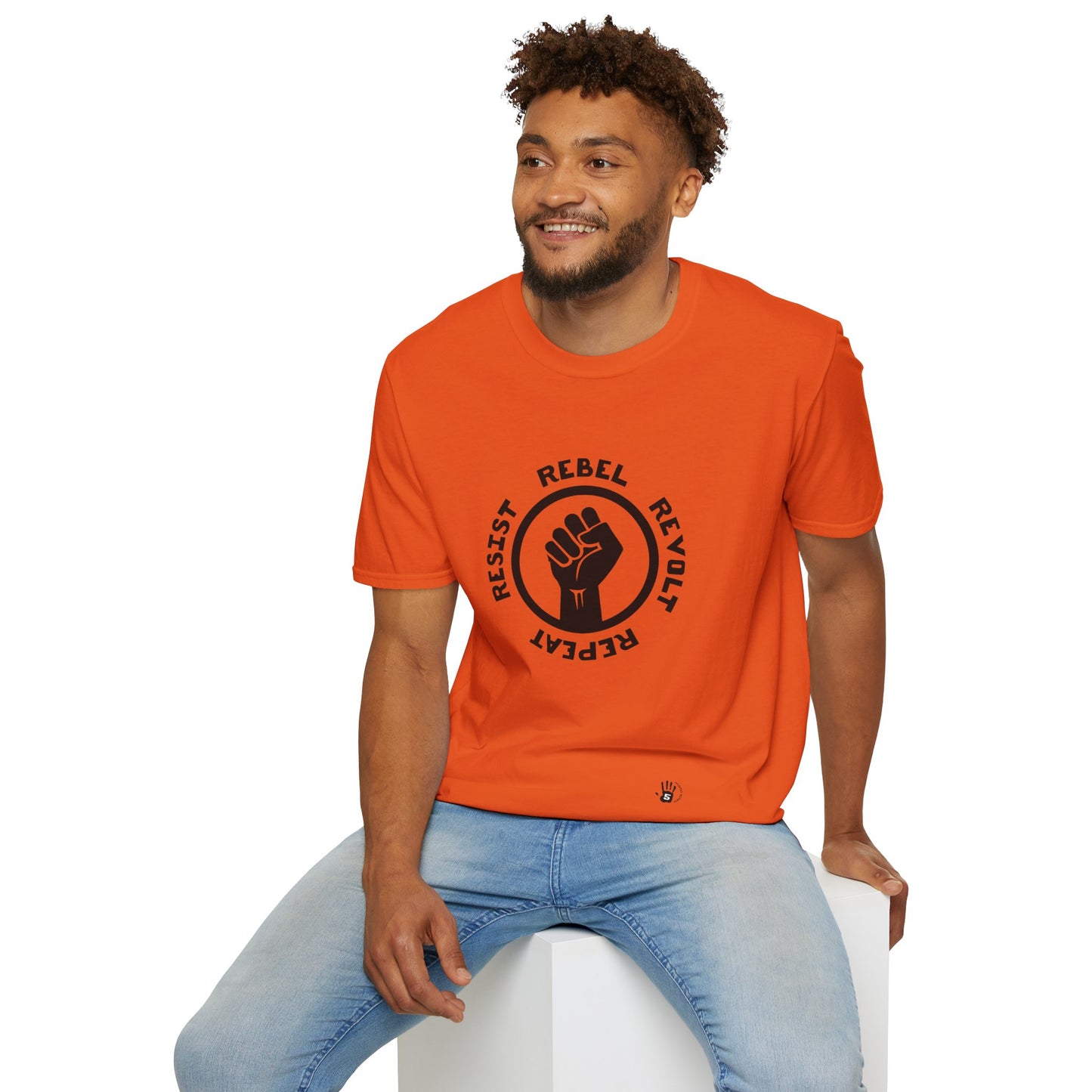 RESIST - REBEL - REVOLT - REPEAT Unisex Softstyle T-Shirt | Gift for Rebels and Revolutionaries