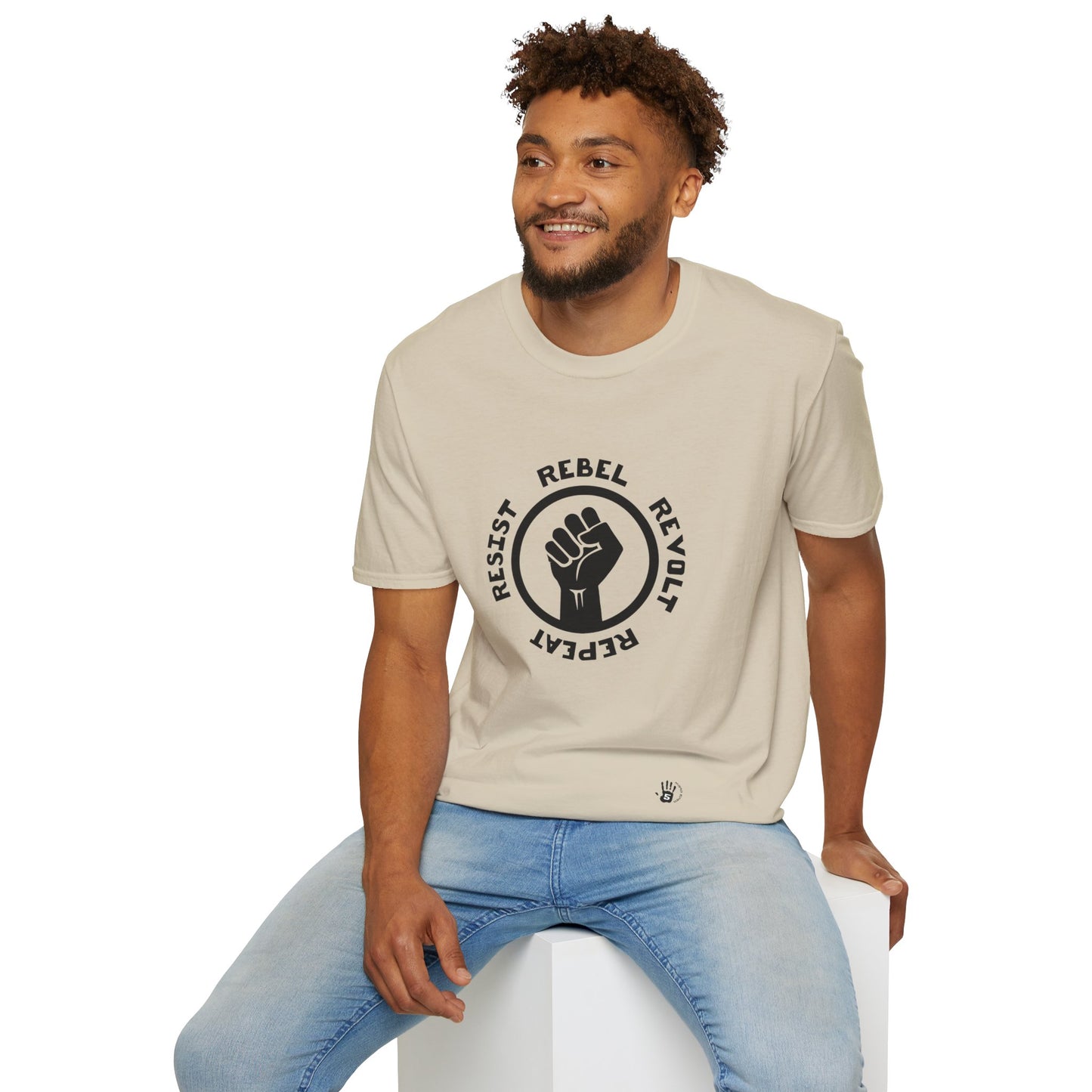 RESIST - REBEL - REVOLT - REPEAT Unisex Softstyle T-Shirt | Gift for Rebels and Revolutionaries