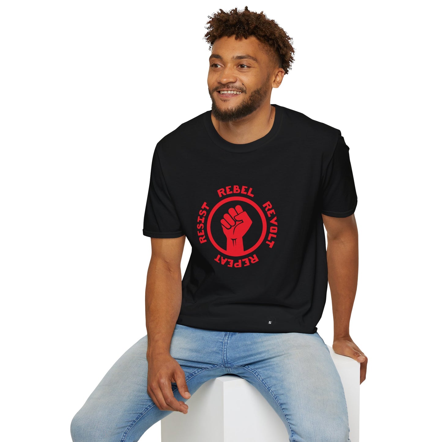 RESIST - REBEL - REVOLT - REPEAT Unisex Softstyle T-Shirt | Gift for Rebels and Revolutionaries