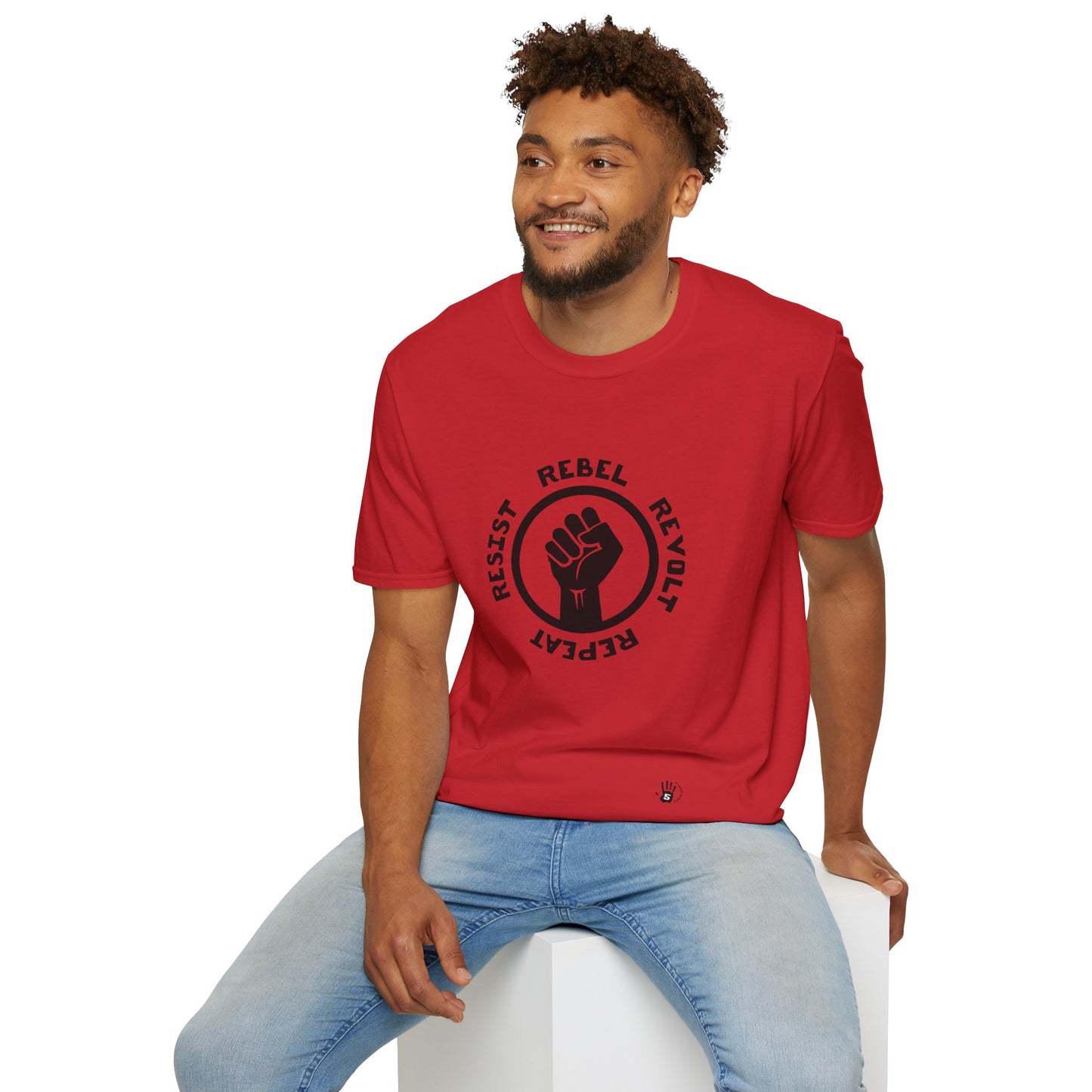 RESIST - REBEL - REVOLT - REPEAT Unisex Softstyle T-Shirt | Gift for Rebels and Revolutionaries