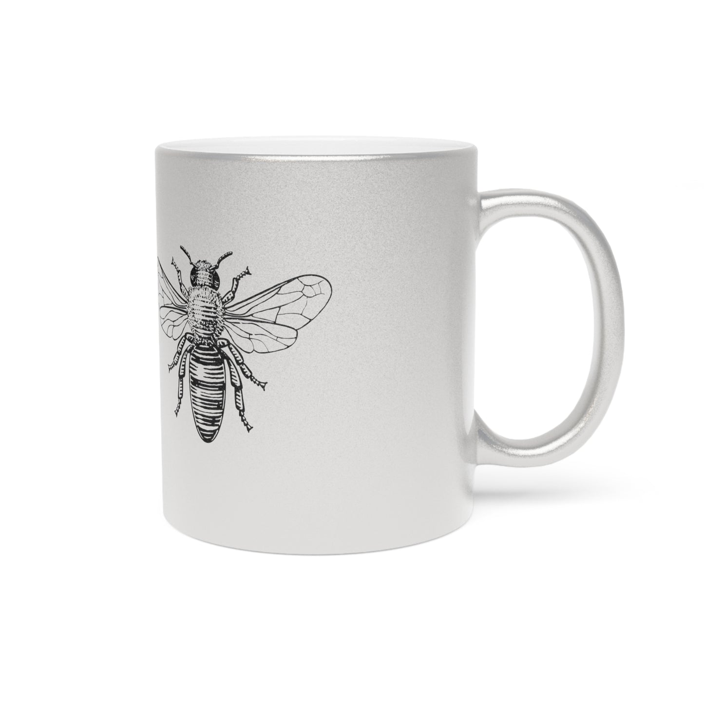 Las Abejas No Pierden El Tiempo  11 oz Gold Metallic Mug | Inspirational Quotes | Honey Bee Lovers | Hispanic | Gardening