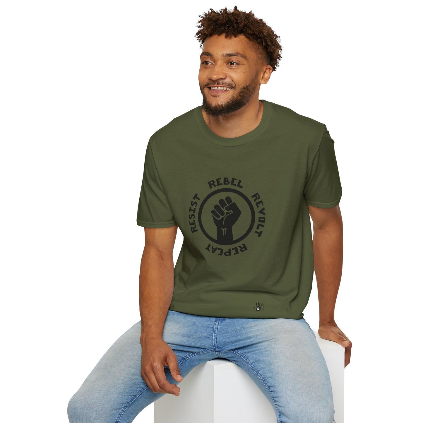 RESIST - REBEL - REVOLT - REPEAT Unisex Softstyle T-Shirt | Gift for Rebels and Revolutionaries