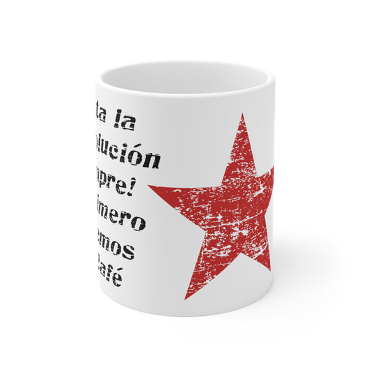 Hasta La Revolucion - Guerilla 11oz White Mug | Inspirational Quotes | Gift For Revolutionaries | Che Guevara