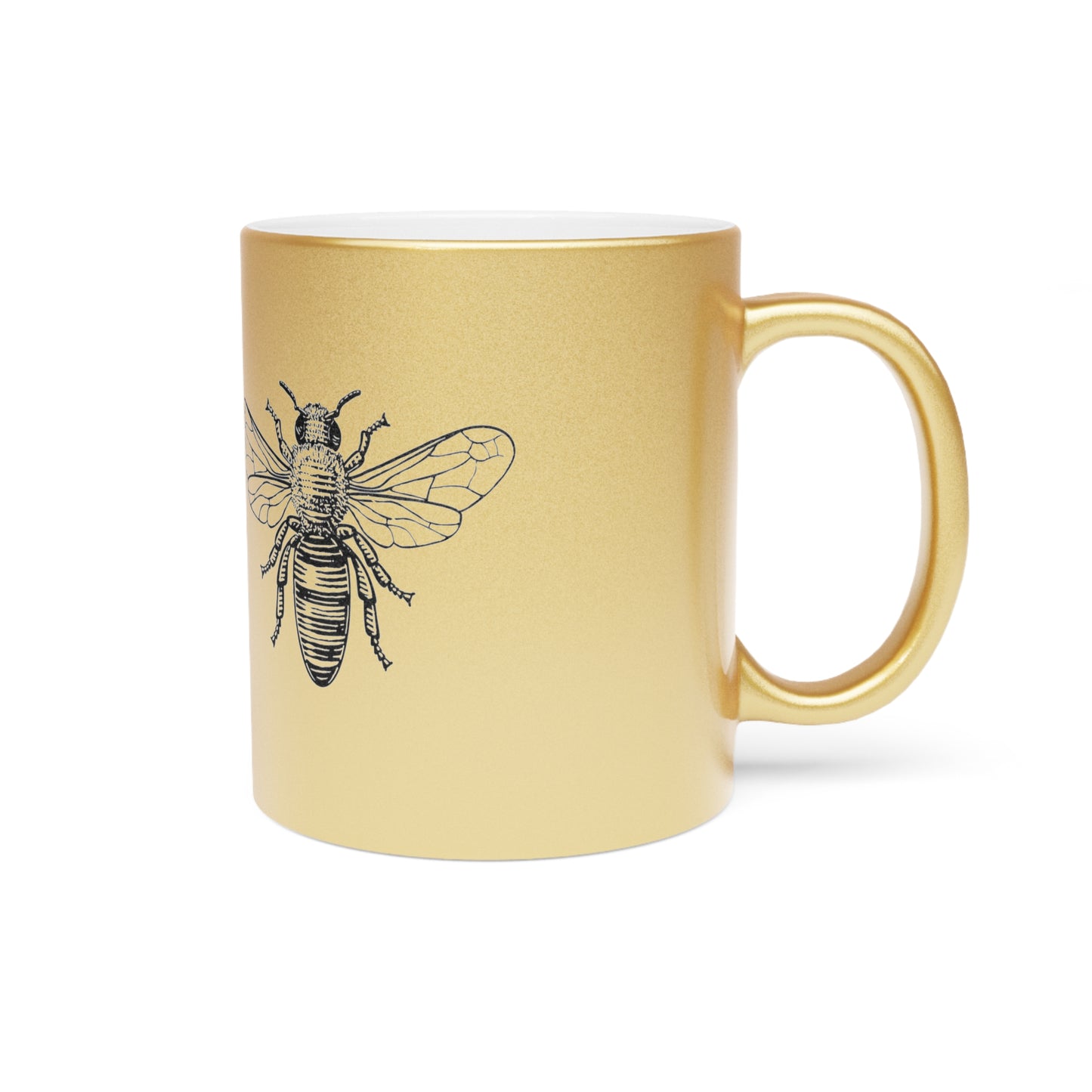 Bees Don't Waste Their Time Explaining to Flies That Honey Is Better Than Shit 11 oz Gold Metallic Mug | gift for honey bee lovers