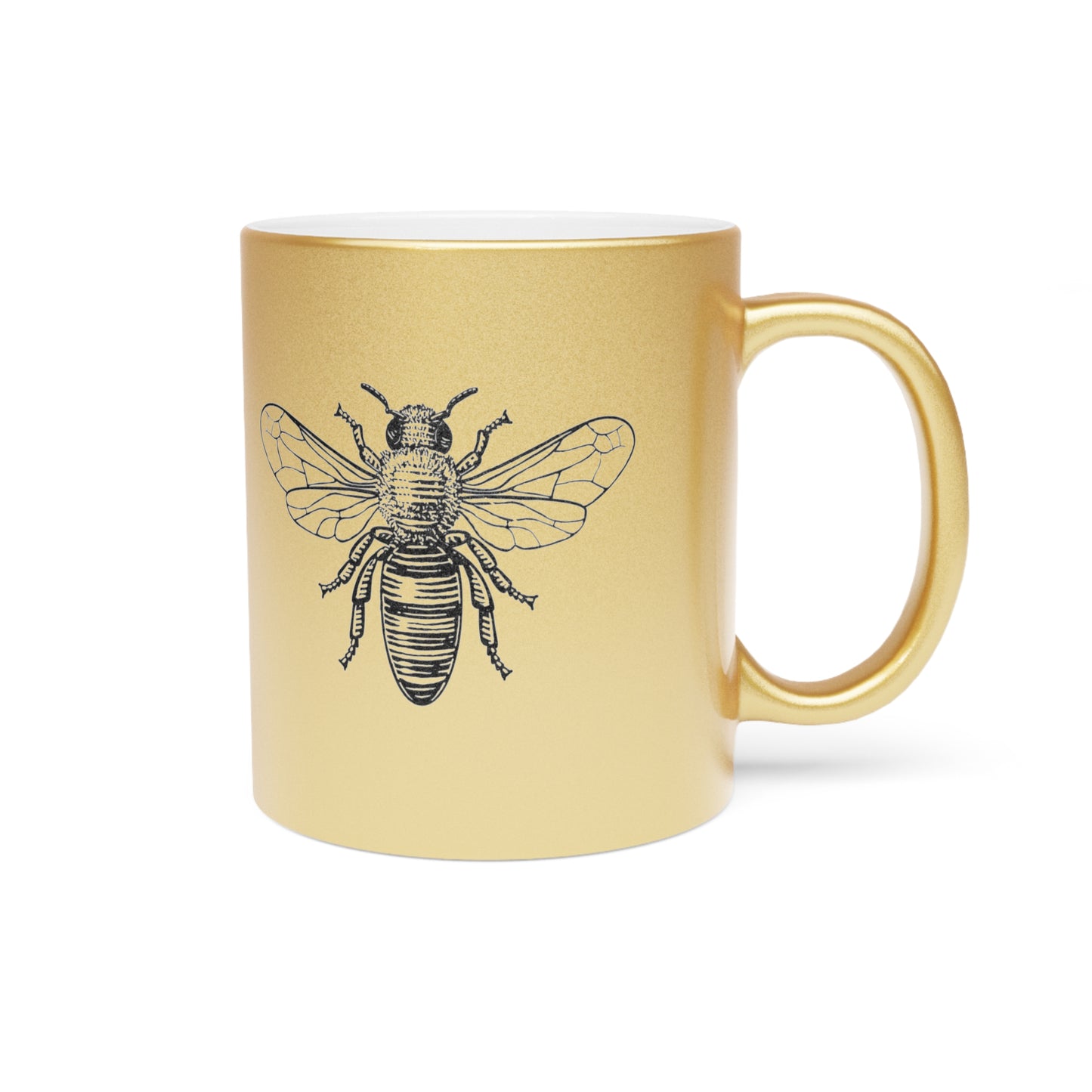 Le Miel Vaut Mieux Que La Merde 11 oz Gold Metallic Mug | gift for honey bee lovers | Inspirational Quotes in French